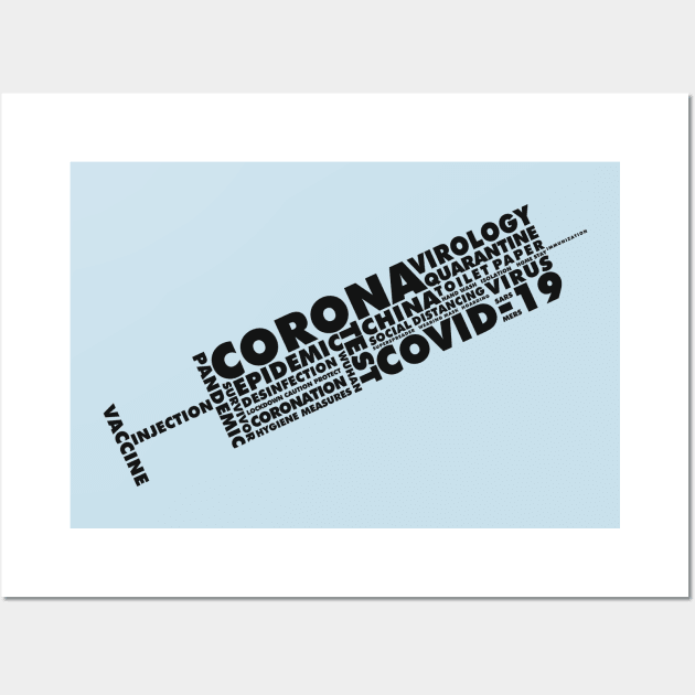 Corona Shot Wordcloud Wall Art by ahgee